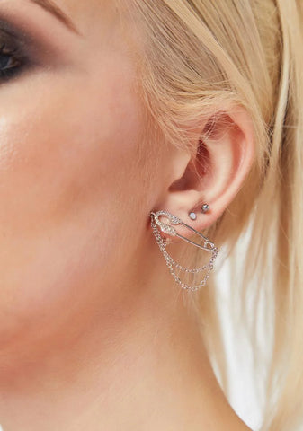 All That Glitters Safety Pin Earrings