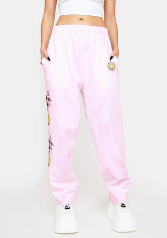 X Smiley Happy Bouquet Sweatpants