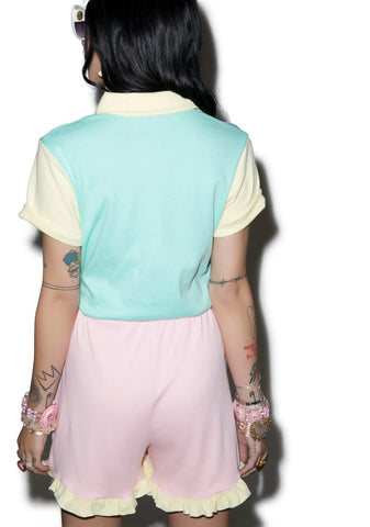 You Got It Dude Ruffle Romper - Pink