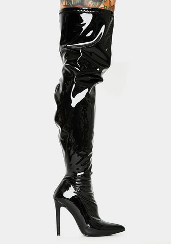 Night Draw The Line Vinyl Boots