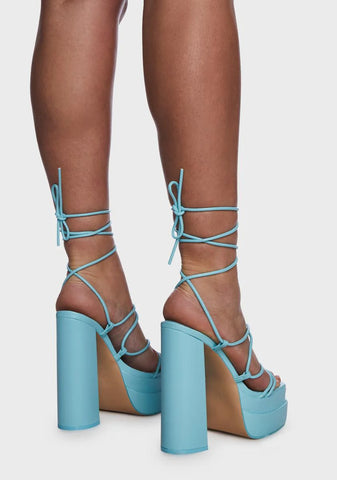 Wide Fit Blue Glow Girl Block Heels