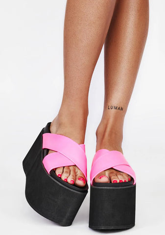 Pink Tanner Platform Sandals