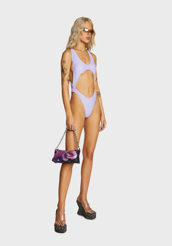 Atypical Summer One Piece Swimsuit - Light Purple