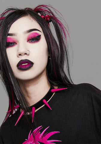 Hot Pink Long Spikes Choker