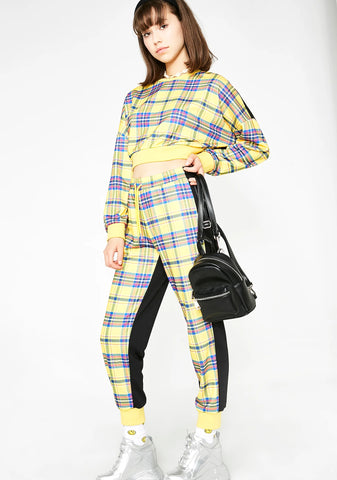 No Classes Plaid Joggers