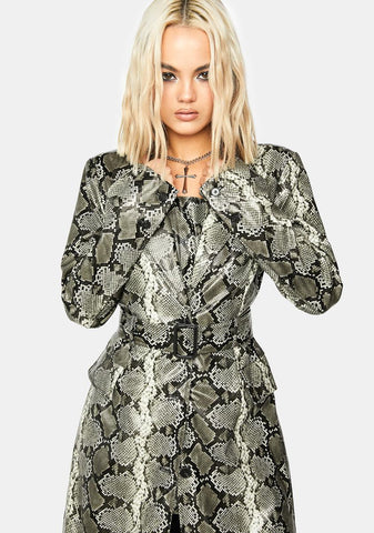 Zion Snakeskin Trench Coat
