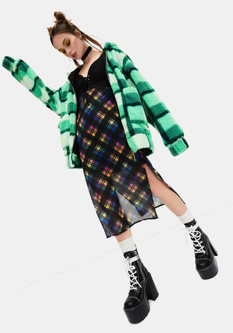 Runaway Bliss Plaid Midi Dress