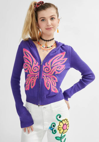 Dream Girl Butterfly Zip-Up Hoodie