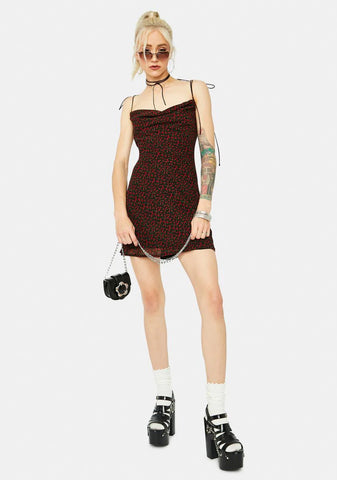 That's Showbiz Floral Cowl Neck Mini Dress