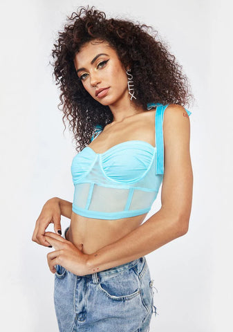 Tie Breaker Mesh Corset Top
