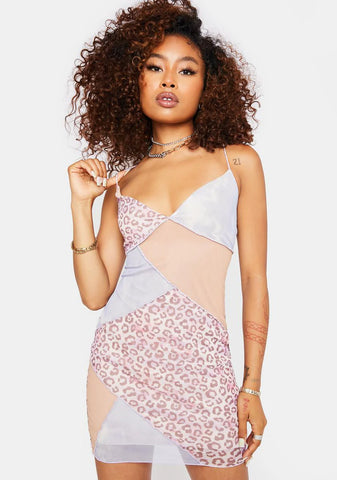 Leopard Love Fusion Patchwork Mini Dress