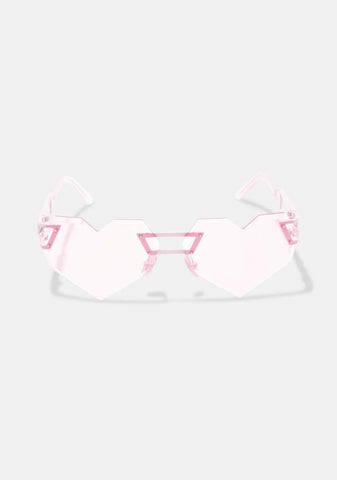 Pink Glitter Heart Speqz II Sunglasses