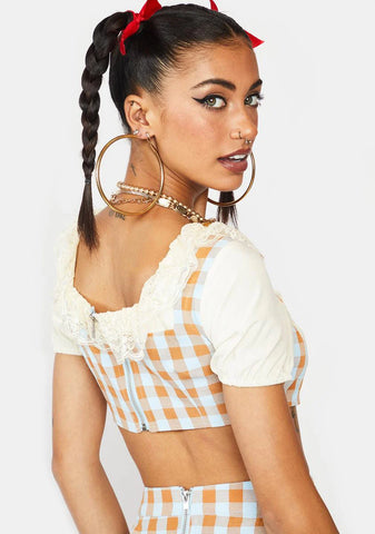 Sunset Chaser Gingham Skirt Set