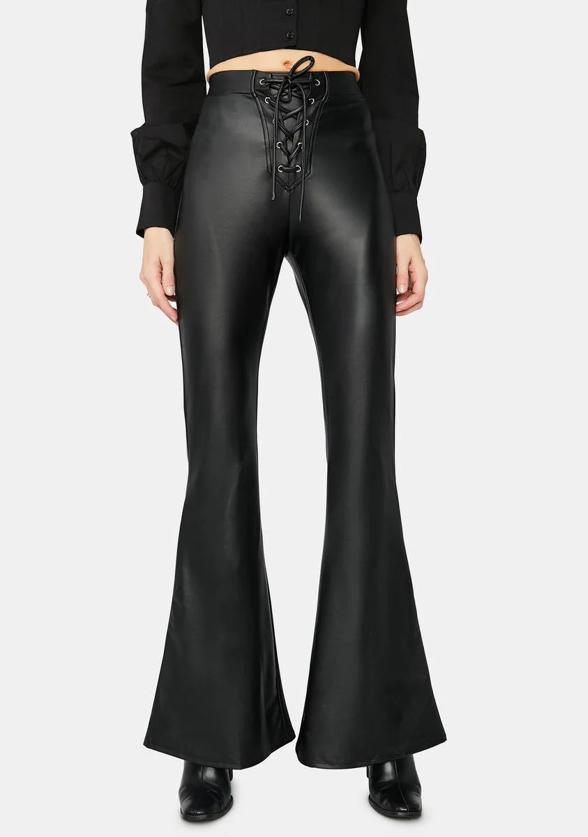 On The Rise Vegan Leather Flare Pants