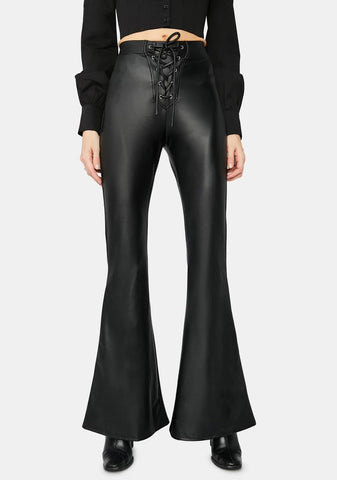 On The Rise Vegan Leather Flare Pants