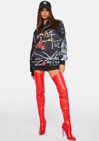 Basquiat Scuba Graphic Hoodie