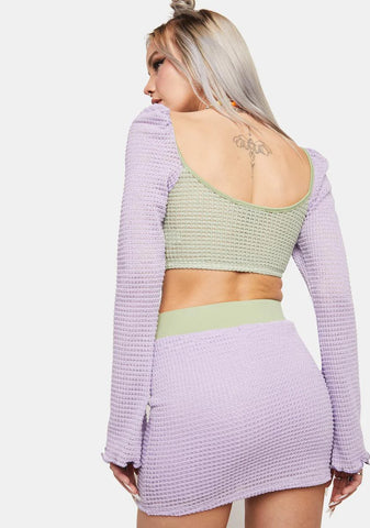 Lilac Follow The Music Crochet Skirt