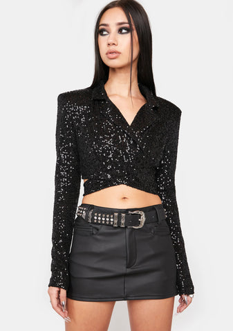 Party's Here Sequin Wrap Blazer