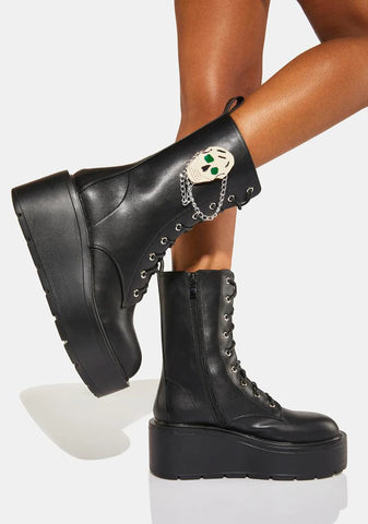 Yorick Mansion Platform Skull Boots