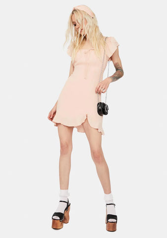 Nectarine Dream Ruffle Mini Dress