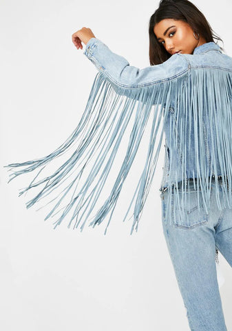 Ex Boyfriend Fringe Trucker Jacket