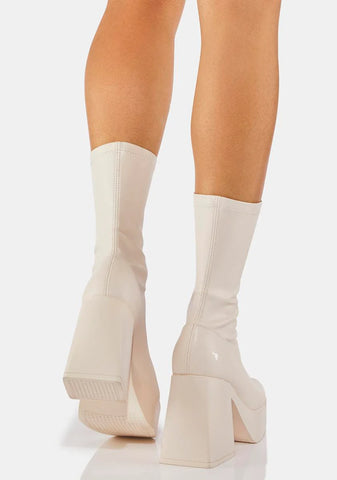 Baddest Buttermilk Sock Boots