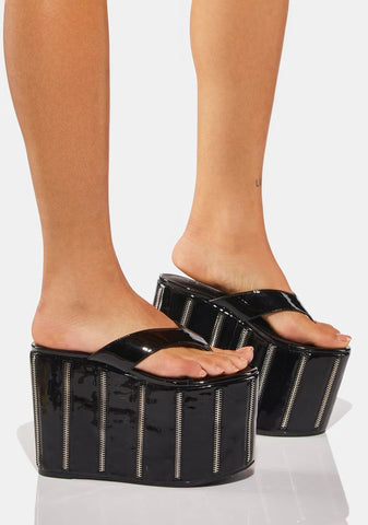 Zip It Platform Sandals