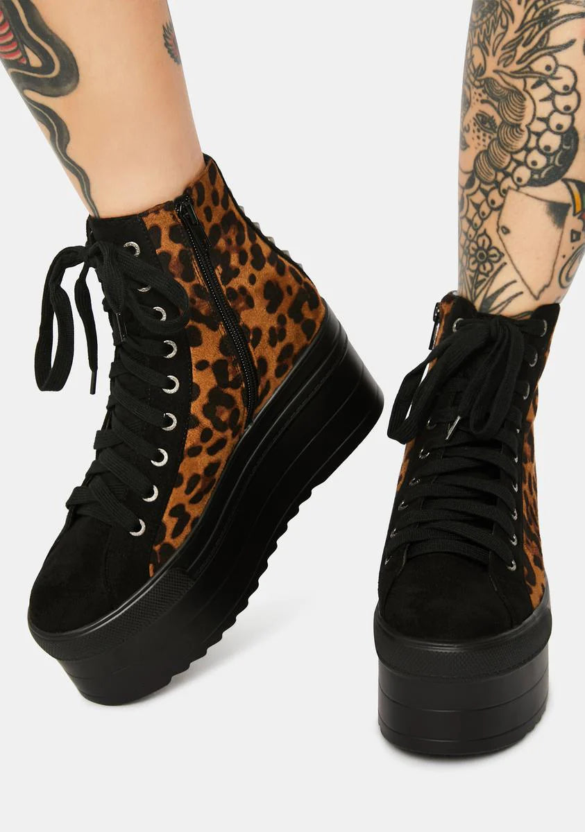 Sway This Way Leopard Flatform Sneakers