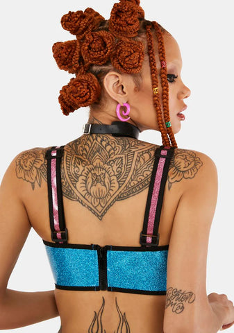 Rainbow Runner Glitter Bra Top