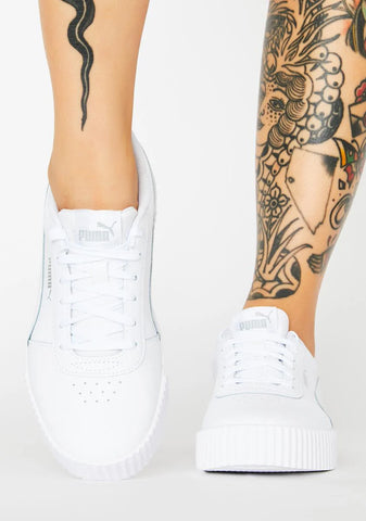 Silver White Carina Classic Sneakers