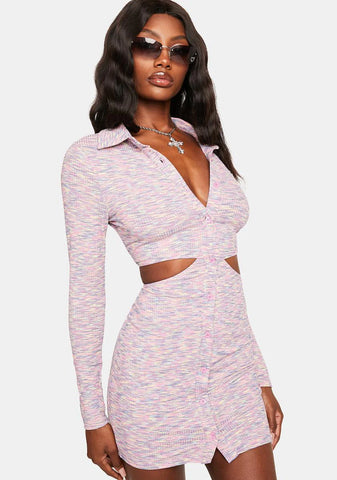 Watch For Her Space Dye Mini Dress