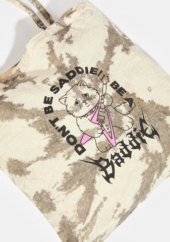 Tie Dye Don't Be Saddie Medium Tote Bag