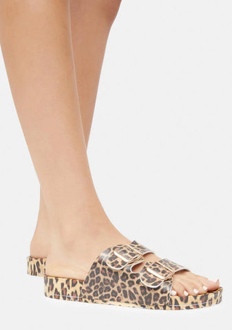 Pleasure's All Mine Leopard Slides