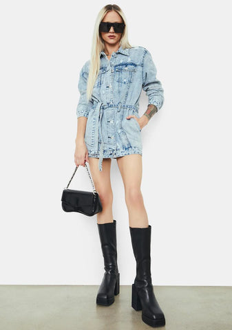 World Of Trouble Belted Denim Jacket