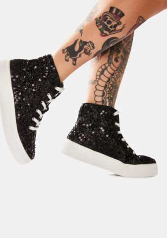 Noir Party's Here Sequin Sneakers