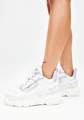 White & Purple CLD Chai Chunky Sneakers