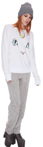 Cat and Moon Baggy Beach Jumper