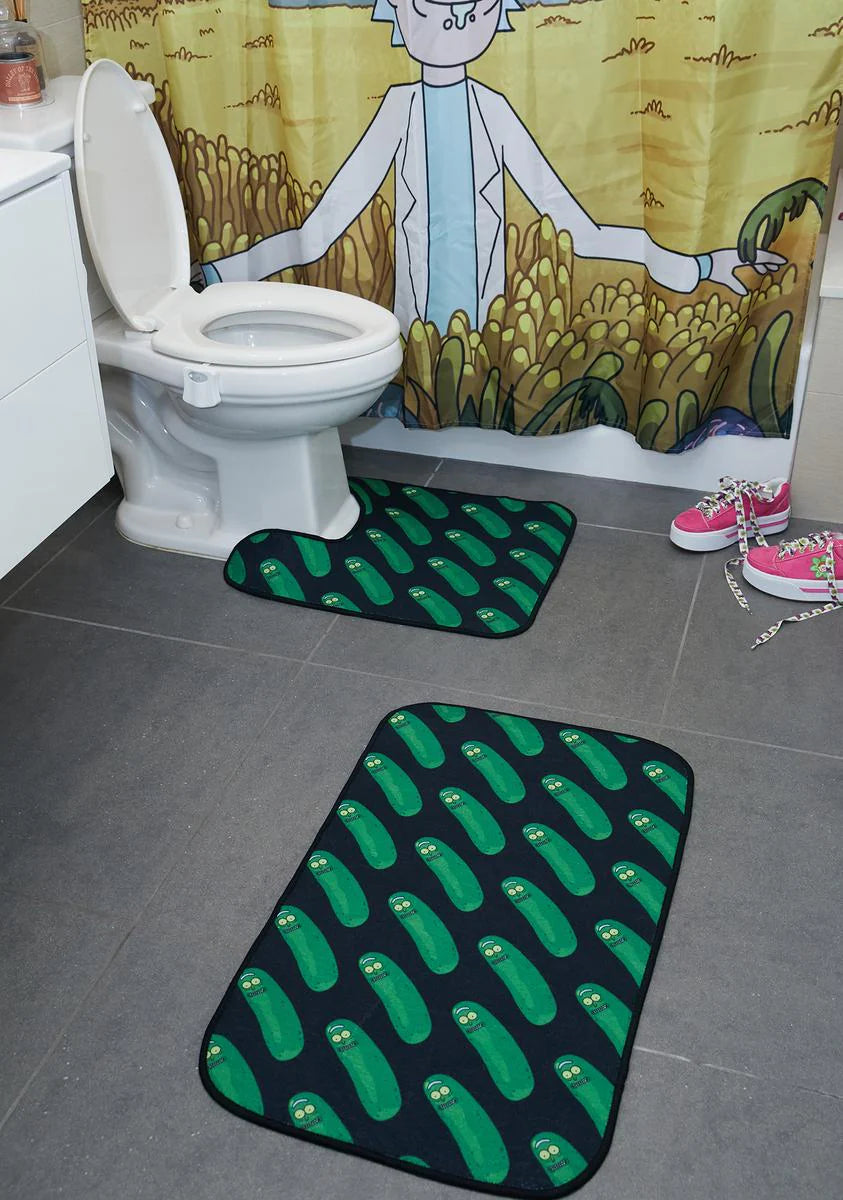Pickle Rick Bath Mat Set