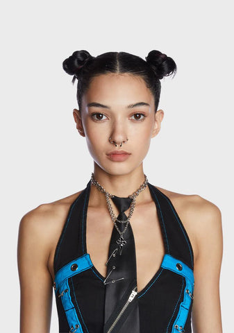 Danger First Layered Tie Necklace