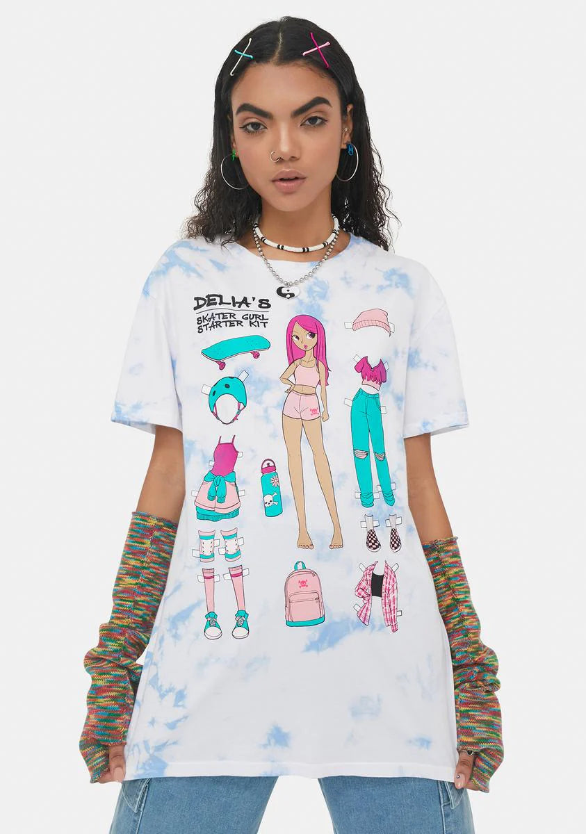 Skater Baby Tie Dye Graphic Tee