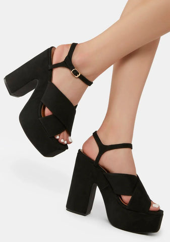 Sunniva Faux Suede Platform Heels