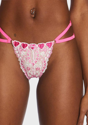Heartbreaker Embroidered Thong