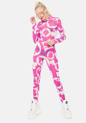 Royal Flush Mesh Catsuit