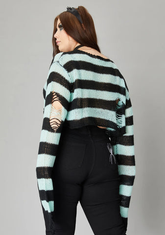 Lush Wicked Super Creep Striped Sweater