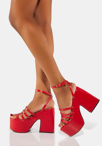Red Tornado Platform Heels