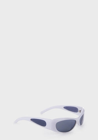 White Side View Shield Sunglasses