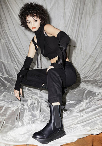 Reverb Unisex Leather Moto Chelsea Boots