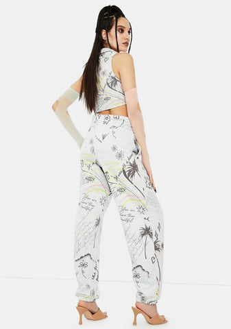 Doodle Graffiti Paperbag Waist Joggers
