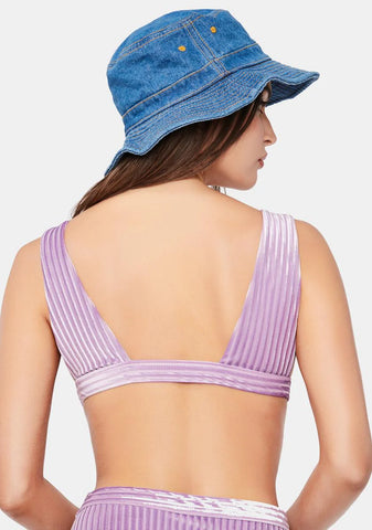 Ultraviolet Festival Velvet Bikini Top