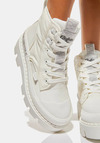 White Raven Hi Platform Sneakers